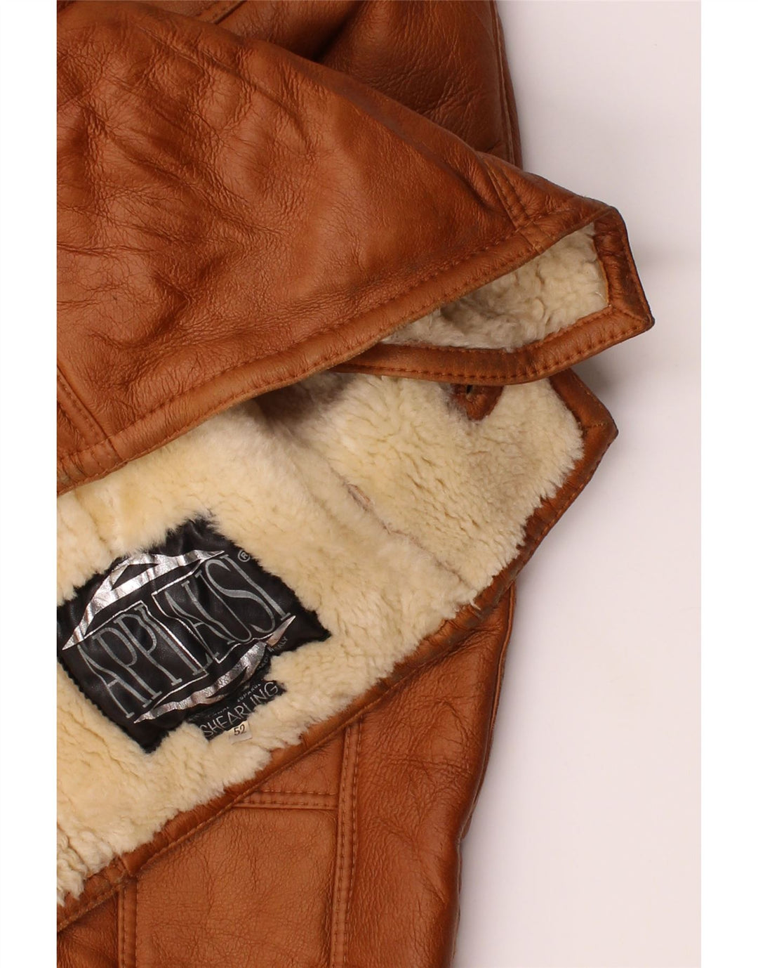 VINTAGE Veste en peau de mouton pour homme IT 52 XL Marron