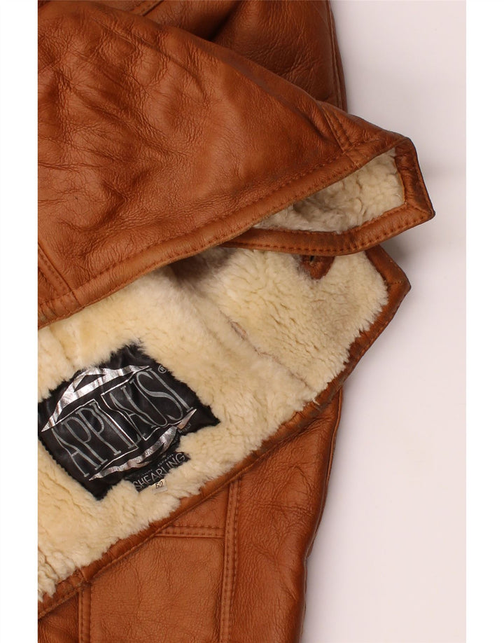 VINTAGE Veste en peau de mouton pour homme IT 52 XL Marron