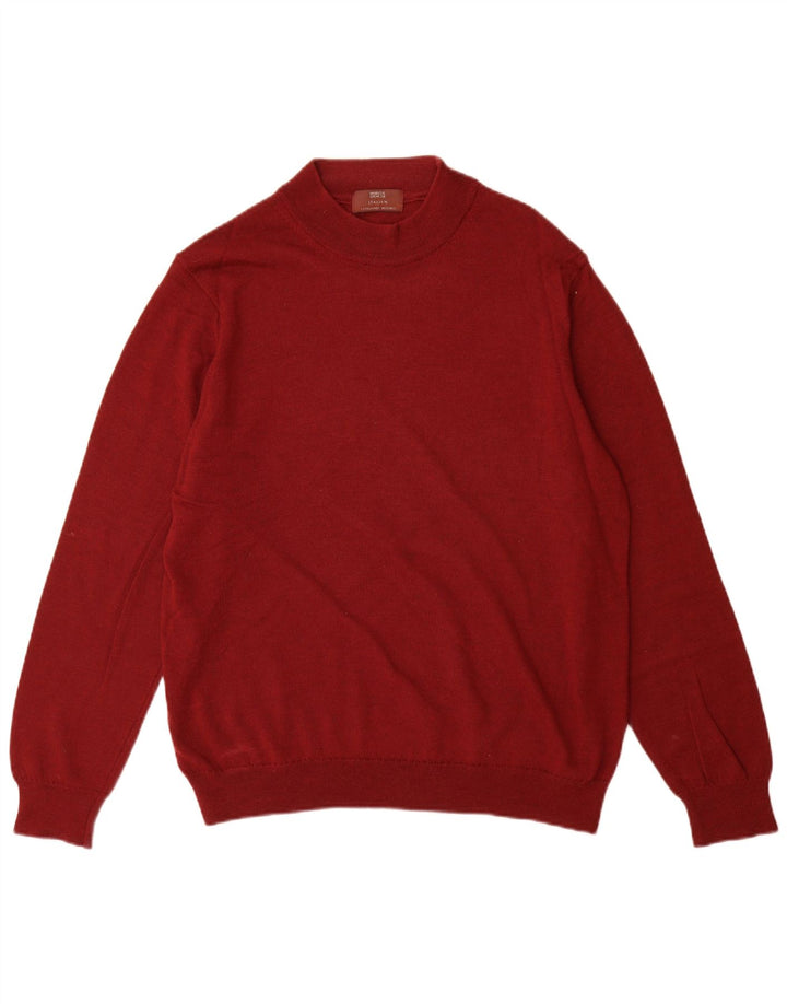 Marks & Spencer Pull à col rond pour homme en laine mérinos rouge