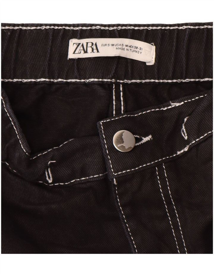 ZARA Short Cargo Homme Petit W30 Coton Noir
