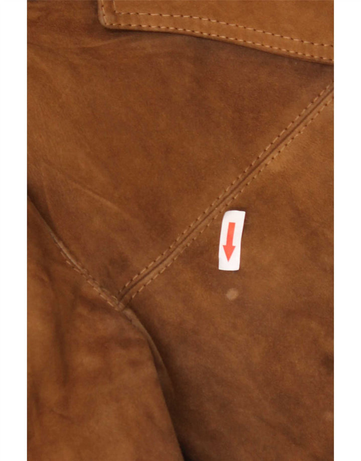 vintage Mens 3 Bouton Daim Blazer Veste UK 40 Grand Cuir Marron