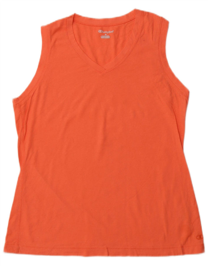 CHAMPION Débardeur Femme UK 14 Coton Orange Moyen