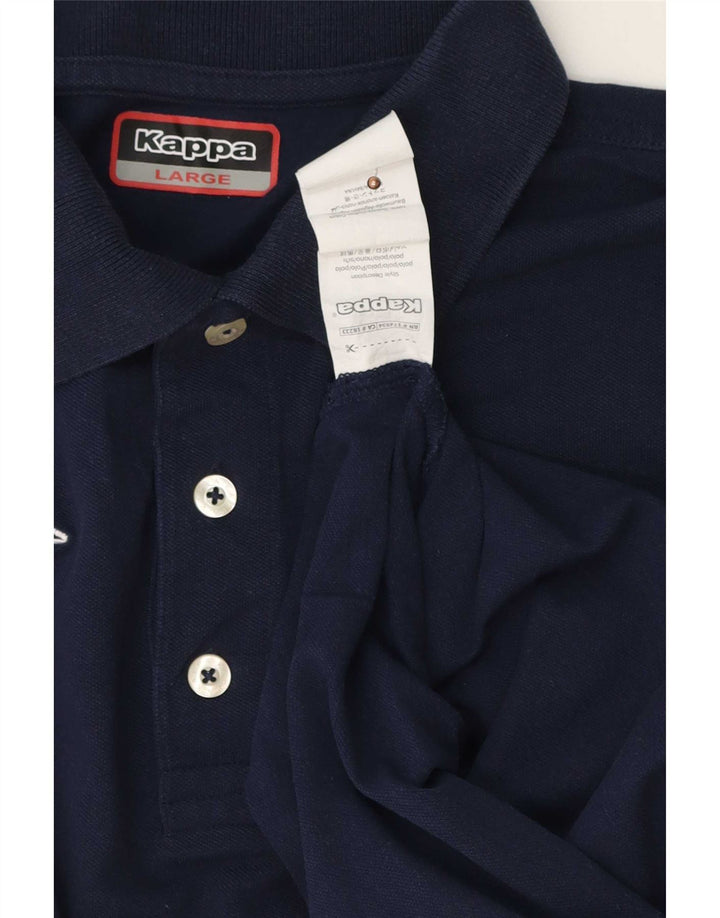 Kappa Polo Homme Large Bleu Marine Coton