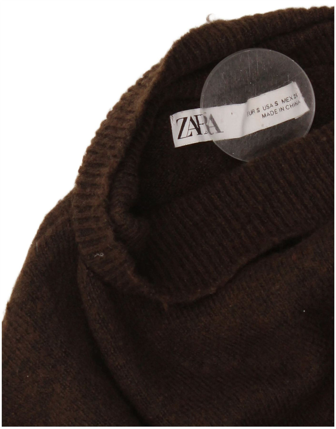 Zara Pull à col roulé chauve-souris pour femme UK 10 Petit Marron