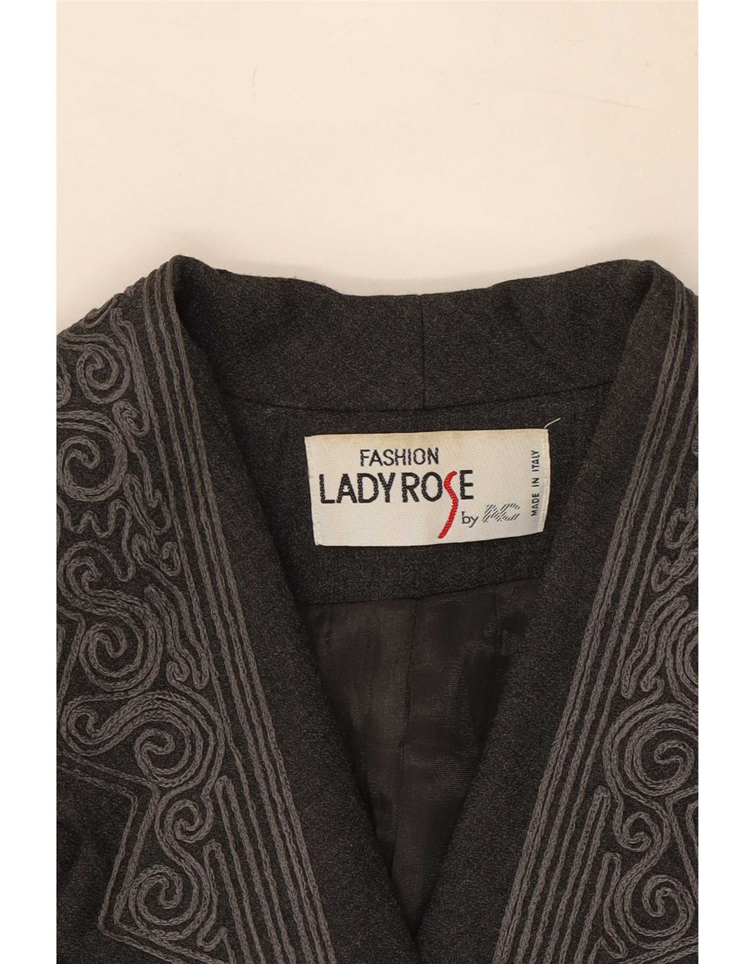 vintage Femme 6 Bouton Blazer Veste IT 42 Gris Moyen Paisley Polyester