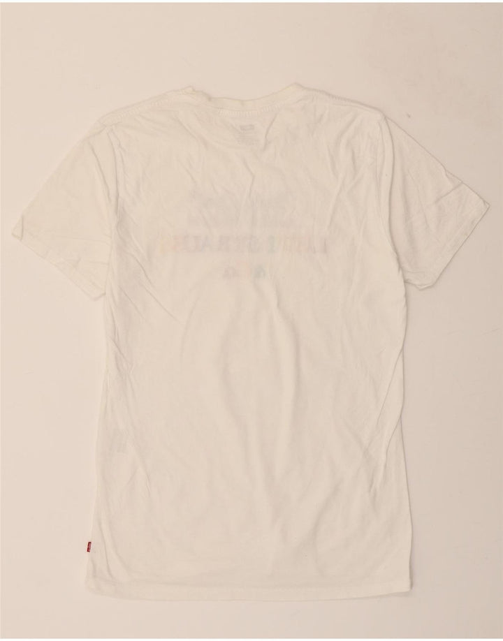 LEVI'S Mens Graphic T-Shirt Top Medium White Vintage Levi's and Second-Hand Levi's from Messina Hembry 