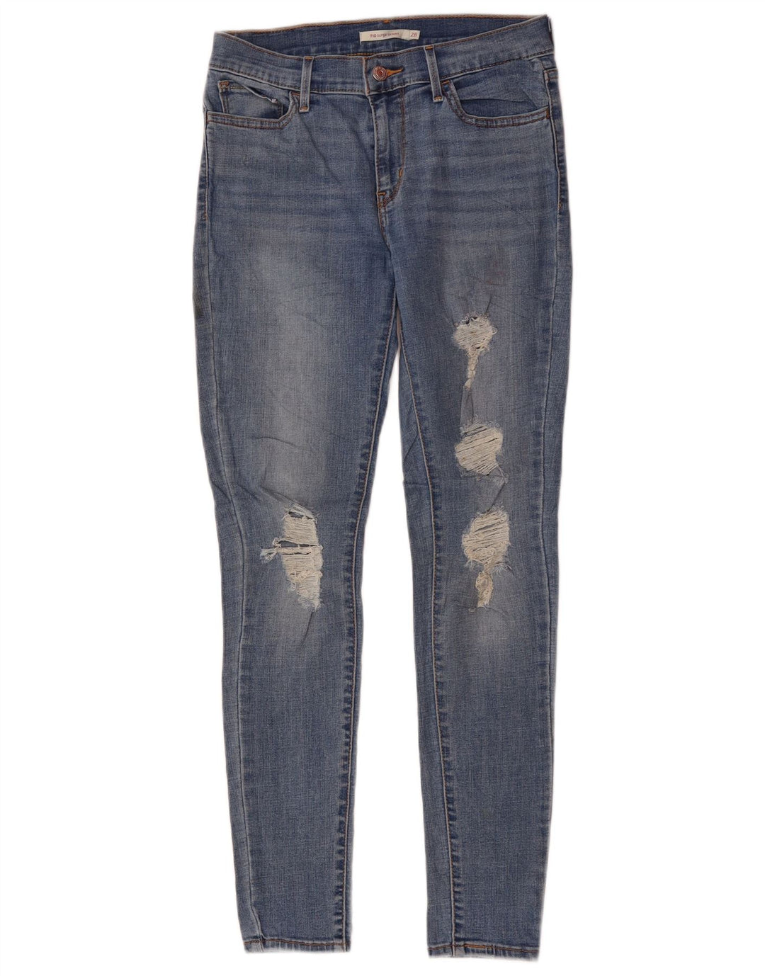 LEVI'S Jean super skinny 710 effet vieilli W28 L30 bleu polyester pour femme