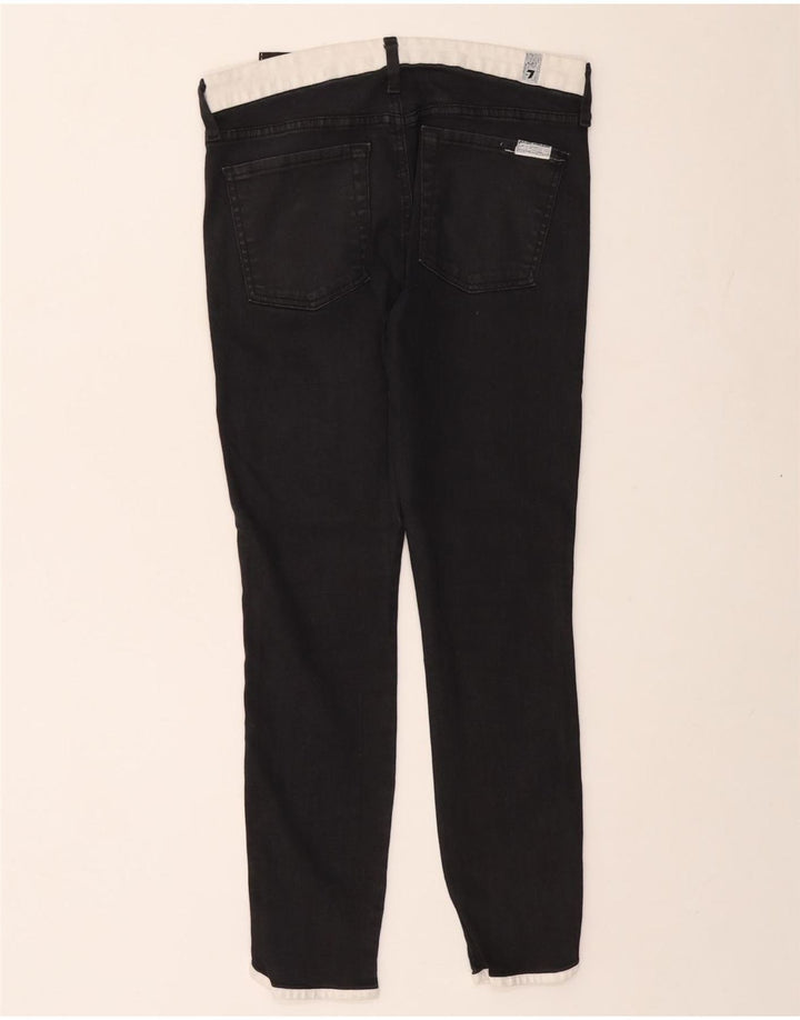 7 For All Mankind Jean skinny court W27 L25 en coton color block noir