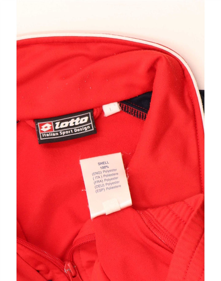 Lotto Veste de survêtement pour homme UK 40/42 Large Rouge Colorblock Polyester
