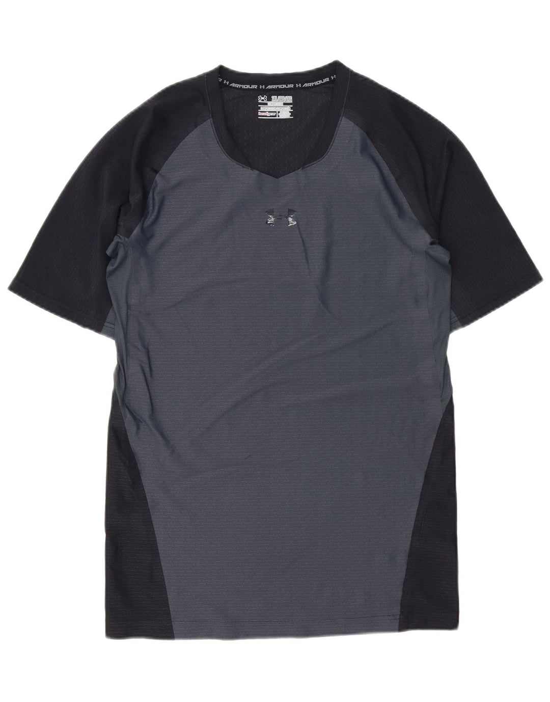 Under Armour T-shirt de compression pour homme 2XL Gris Colorblock Polyester
