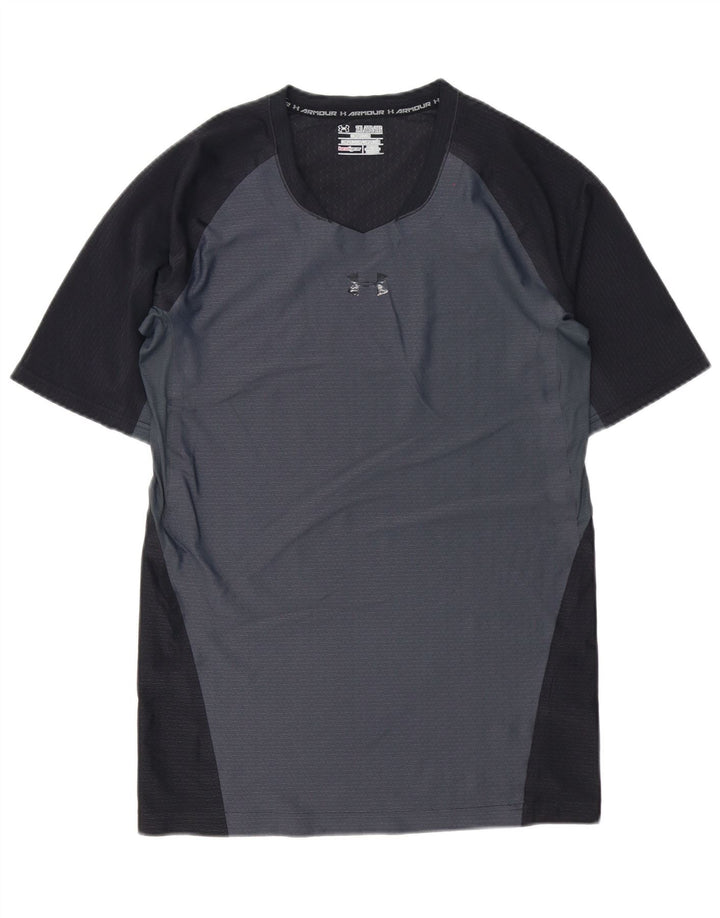 Under Armour T-shirt de compression pour homme 2XL Gris Colorblock Polyester