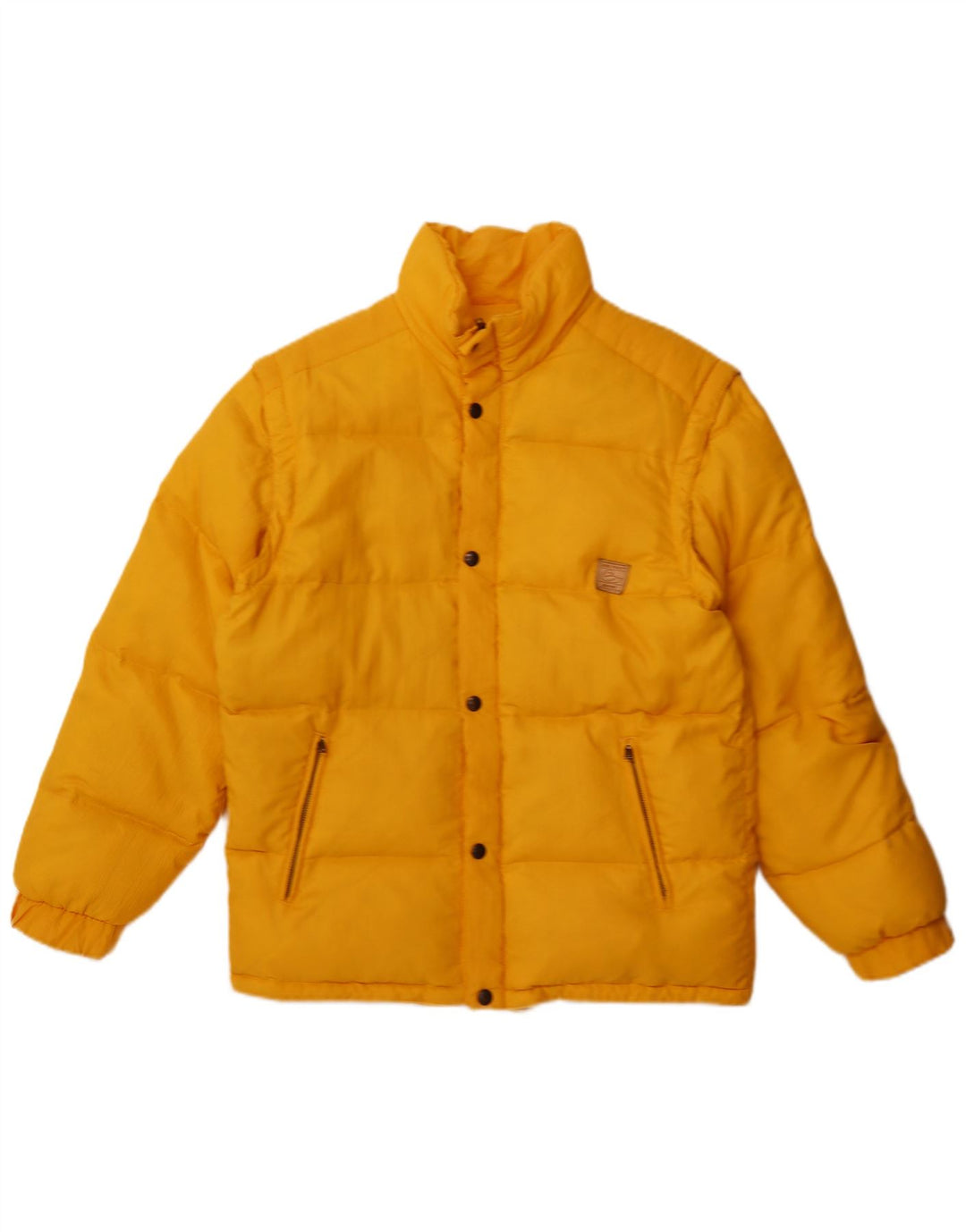 veste rembourrée homme vintage UK 40 Grand Polyester Jaune