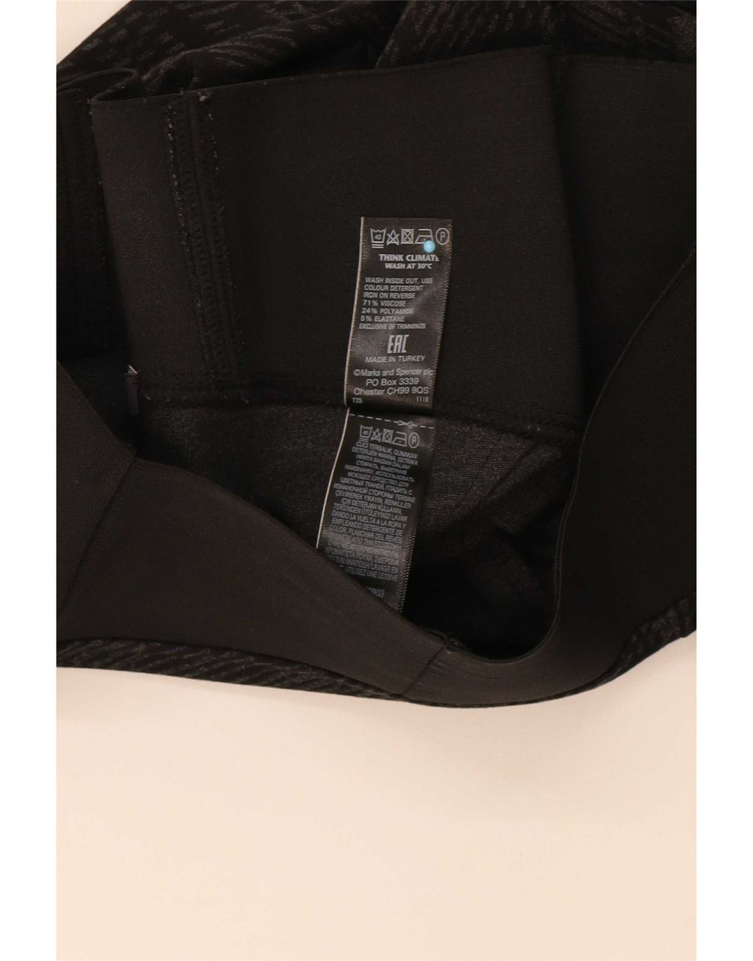 Marks & Spencer Leggings Femme UK 10 Petit Viscose Géométrique Noir