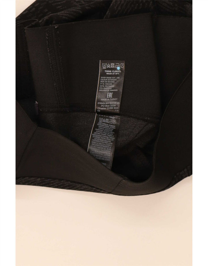 Marks & Spencer Leggings Femme UK 10 Petit Viscose Géométrique Noir