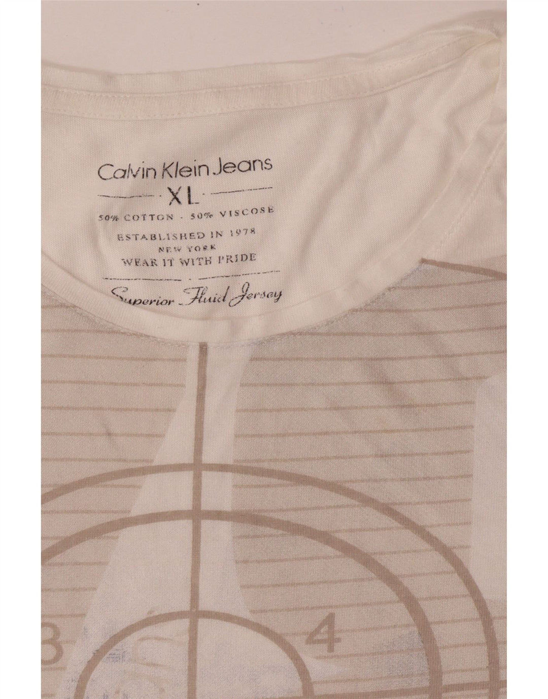CALVIN KLEIN JEANS T-Shirt Graphique Femme UK 18 XL Coton Blanc
