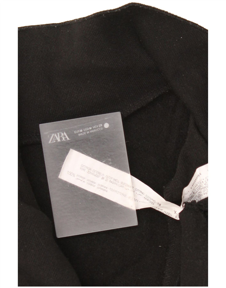 Zara Pull surdimensionné à col zippé pour femme UK 14 Polyester noir moyen