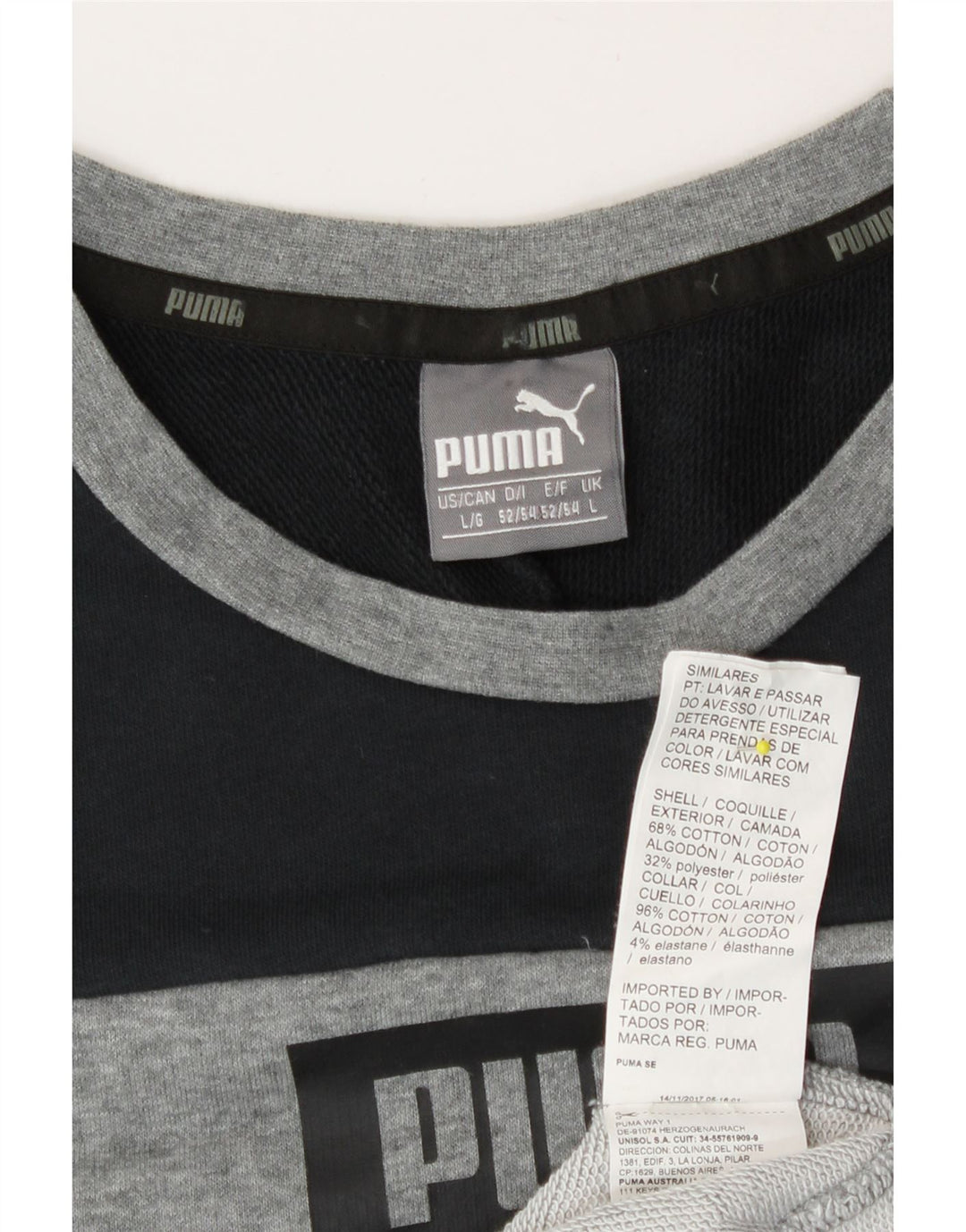 Puma Haut graphique à manches longues pour homme en coton color block Gris Taille L