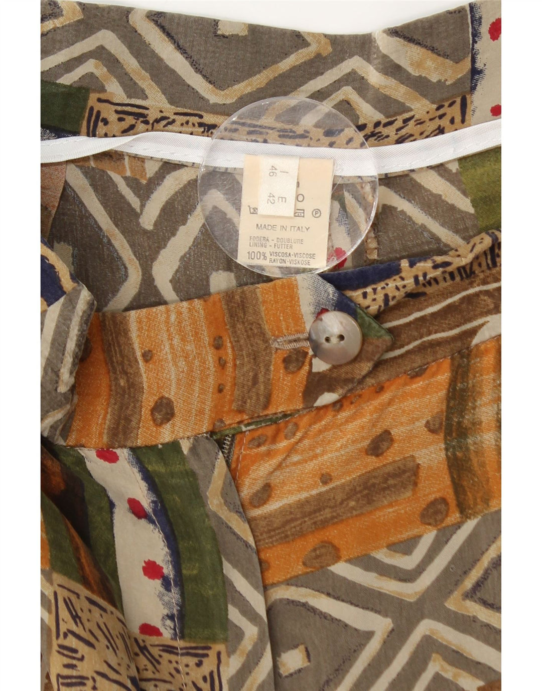 VINTAGE Short décontracté taille haute pour femme IT 46 Large W28 multicolore