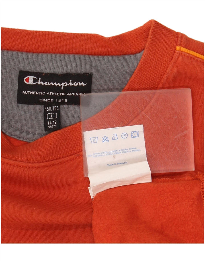 CHAMPION Sweat-Shirt Graphique Garçon 11-12 Ans Grand Coton Orange