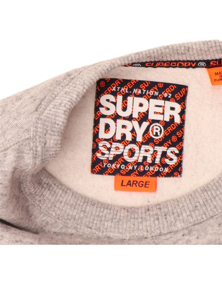 SUPERDRY Sweat-shirt graphique pour hommes en coton color block grand gris