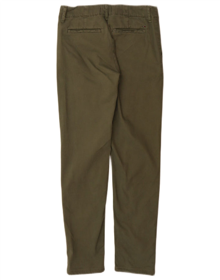 Tommy Hilfiger Pantalon Chino Slim Femme W25 L30 Vert Coton