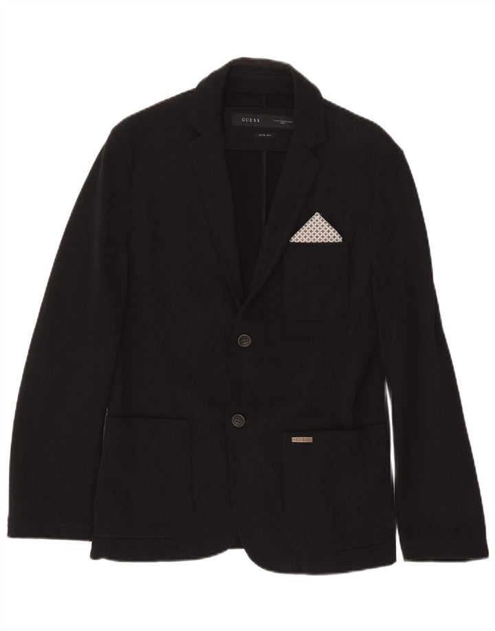 Guess Veste Blazer Slim Fit à 2 Boutons pour Homme UK 32 2XS Coton Noir