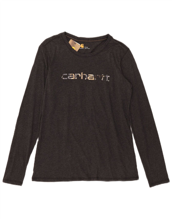 Carhartt Haut graphique à manches longues pour femme US 4/6 Petit coton gris