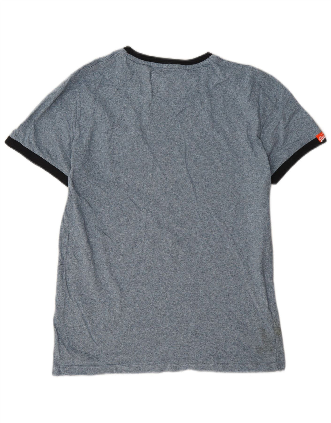 Superdry Homme T-Shirt Top Small Bleu Moucheté Coton