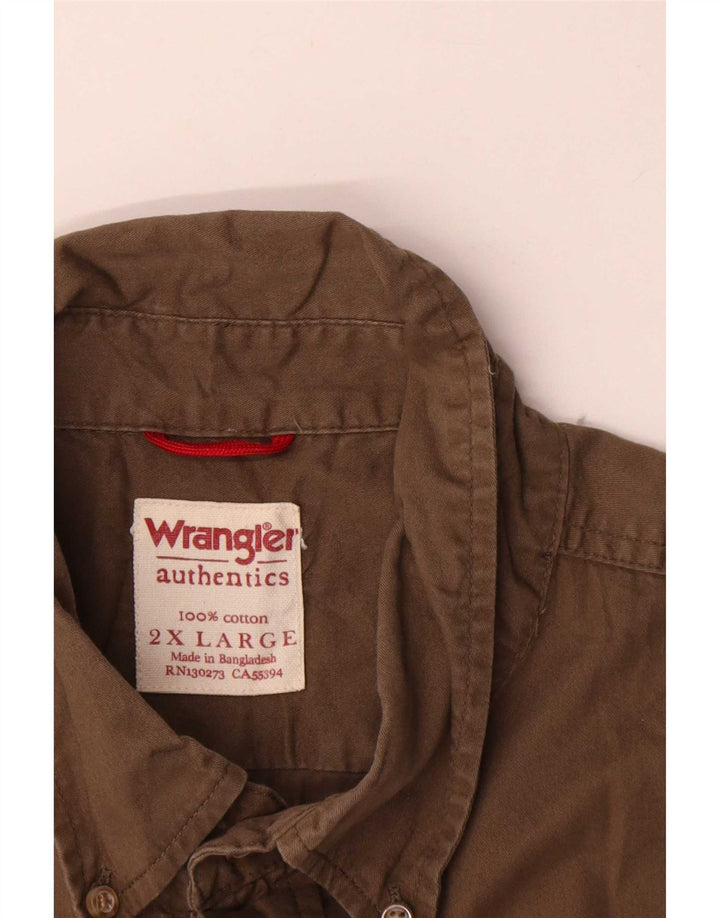 Wrangler Chemise à manches courtes pour homme 2XL Coton kaki