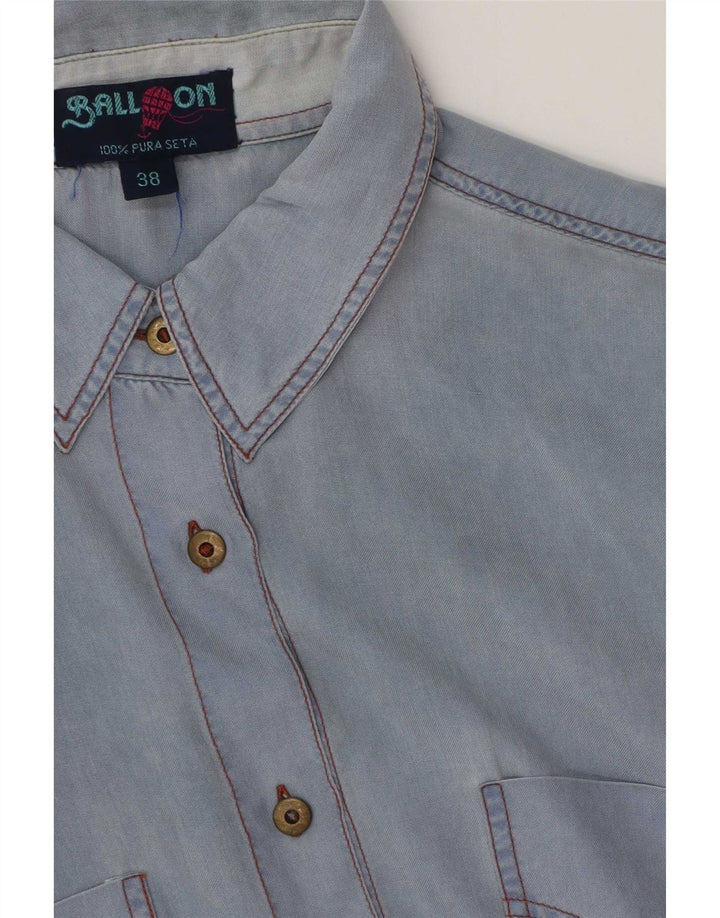 Ball On Chemise Oversize À Manches Courtes Femme IT 38 XS Bleu Soie