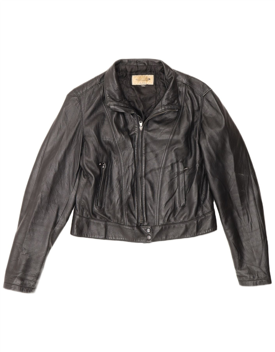 Moonstone Veste en cuir courte pour femme IT 48 XL Noir