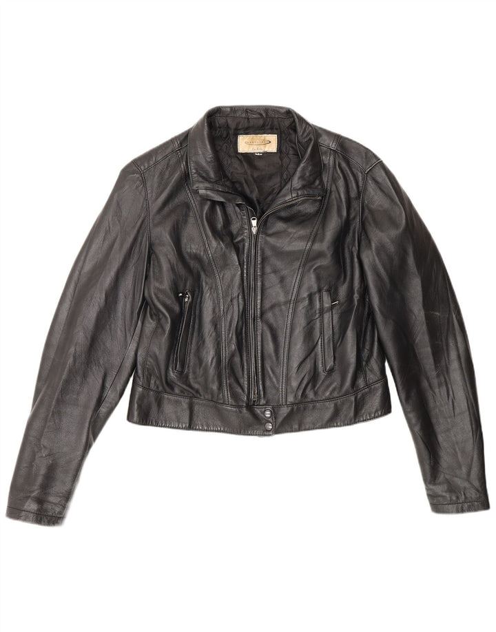 Moonstone Veste en cuir courte pour femme IT 48 XL Noir