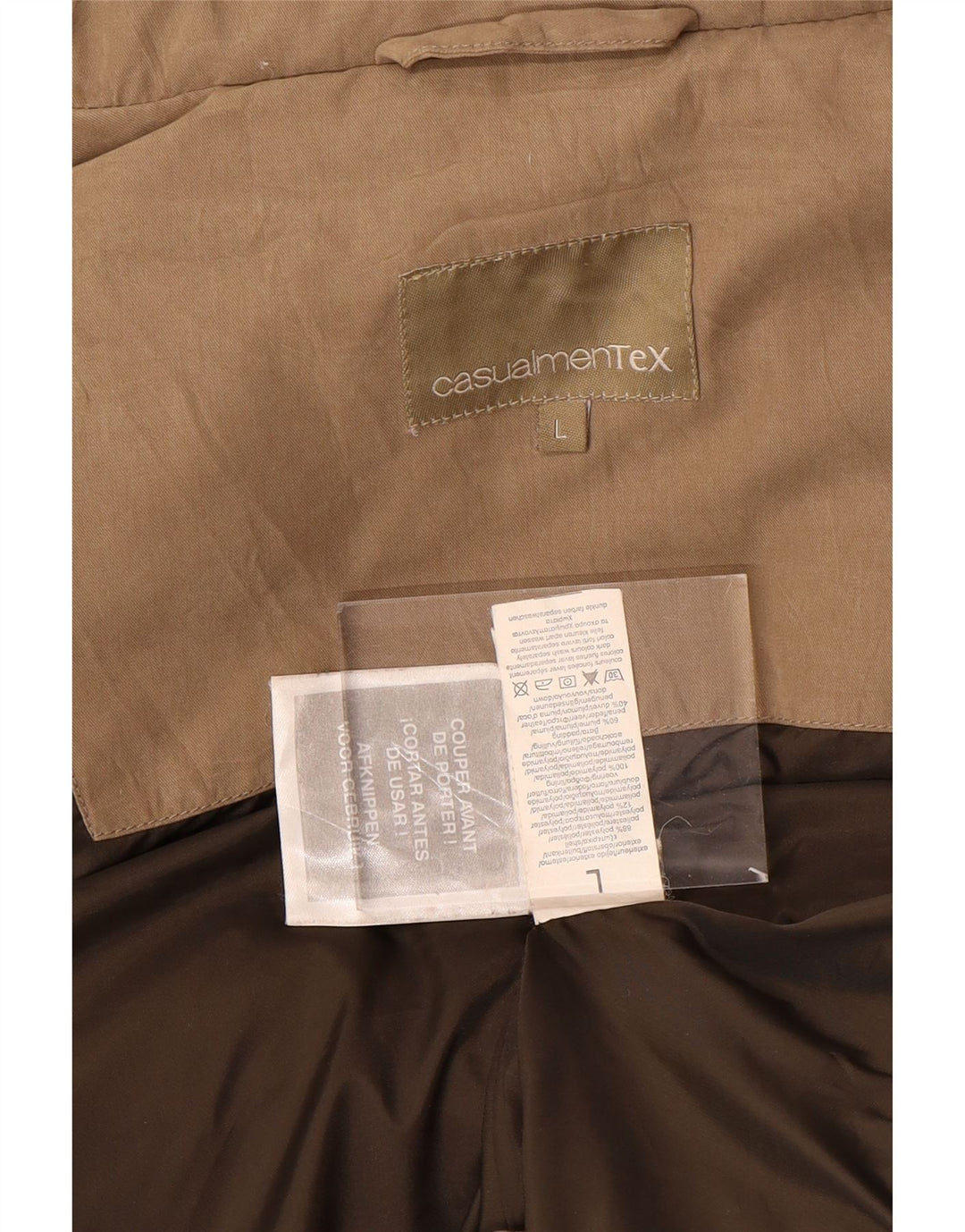 VINTAGE Gilet rembourré homme UK 40 Grand Polyester Beige