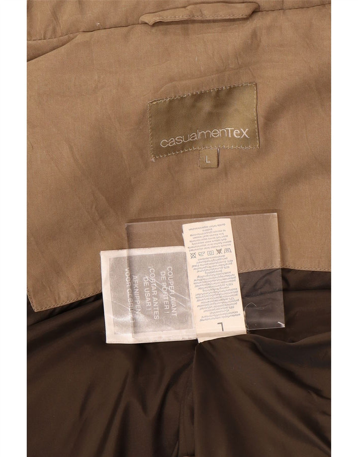 VINTAGE Gilet rembourré homme UK 40 Grand Polyester Beige