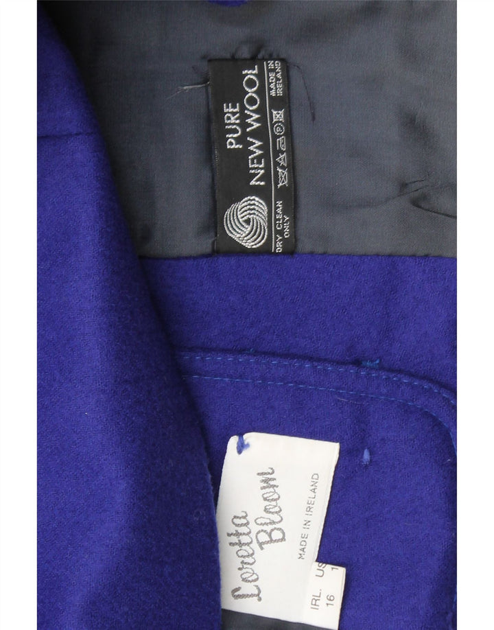LORETTA BLOOM Womens 3 Button Blazer Jacket EU 42 Medium Blue New Wool Vintage Loretta Bloom and Second-Hand Loretta Bloom from Messina Hembry 