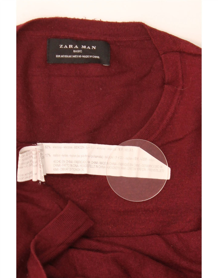 Zara Pull à col rond pour homme en viscose marron moyen