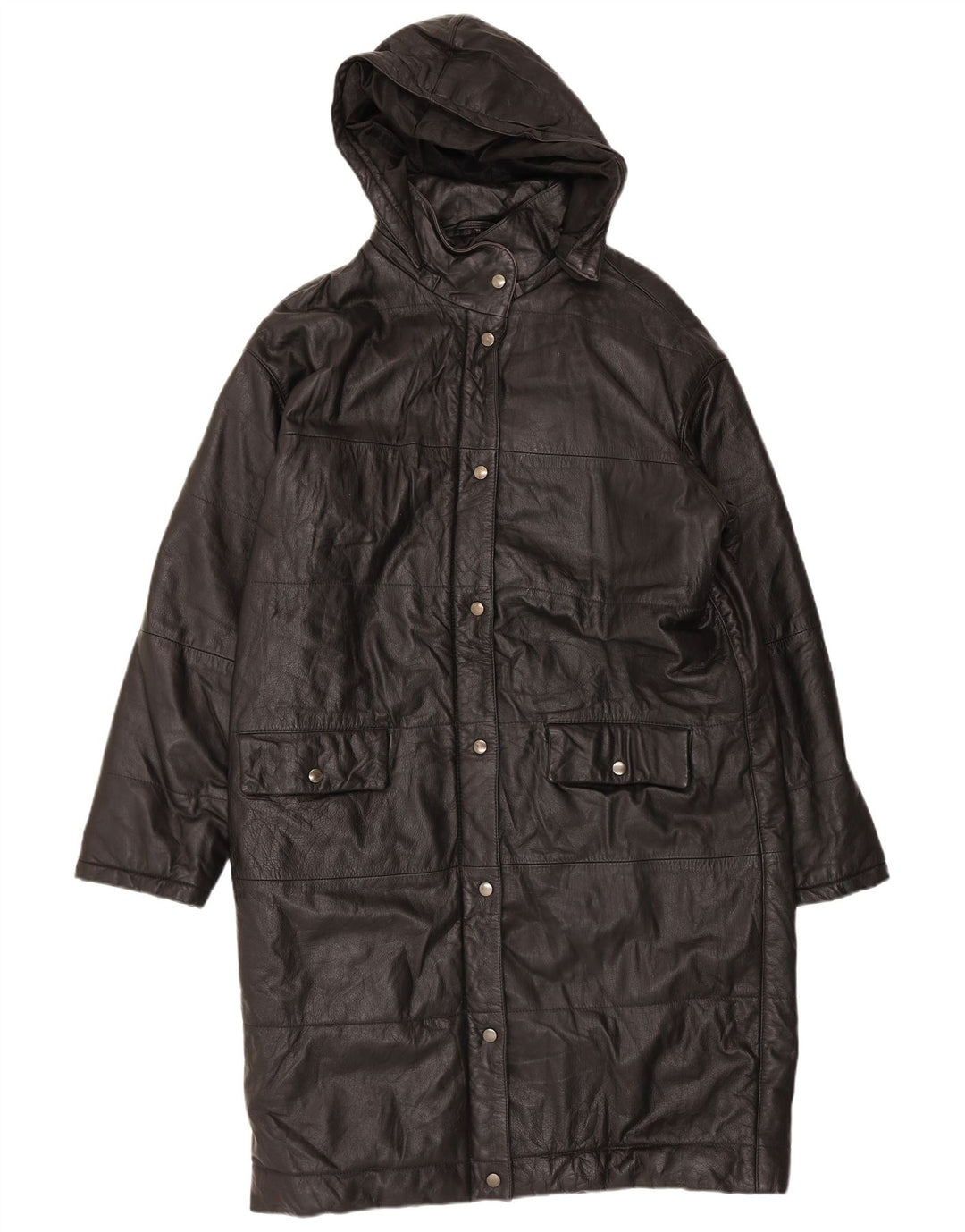 Manteau en cuir à capuche pour femme Orfatti IT 48 XL Noir