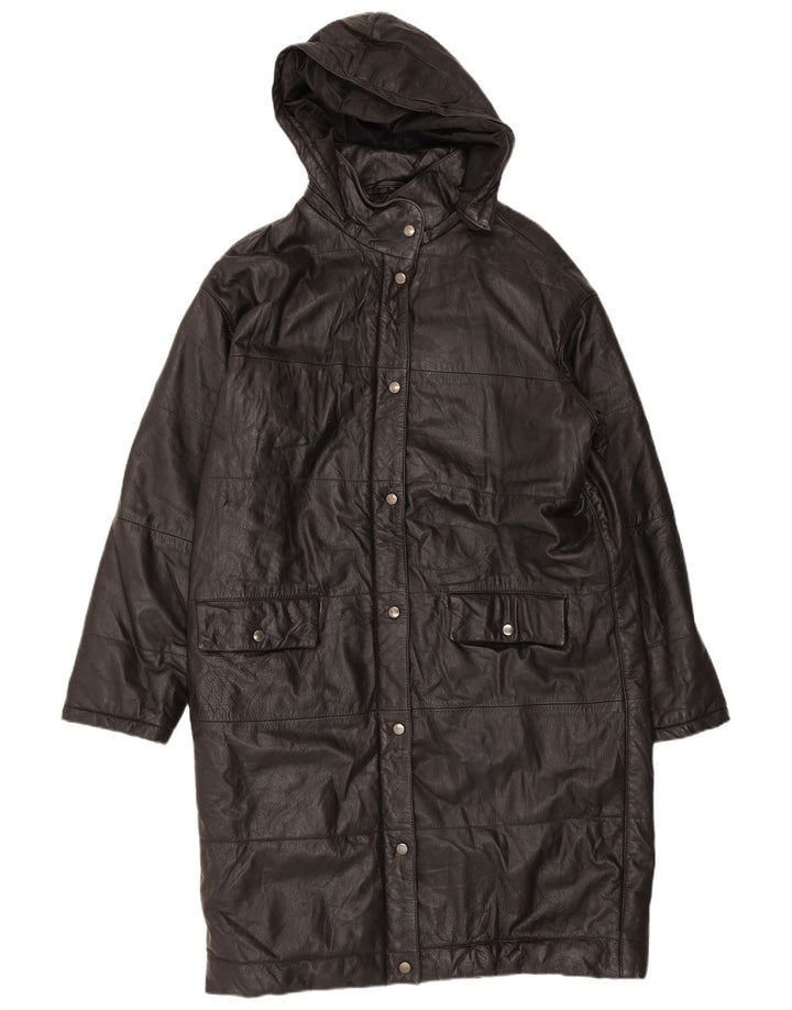 Manteau en cuir à capuche pour femme Orfatti IT 48 XL Noir