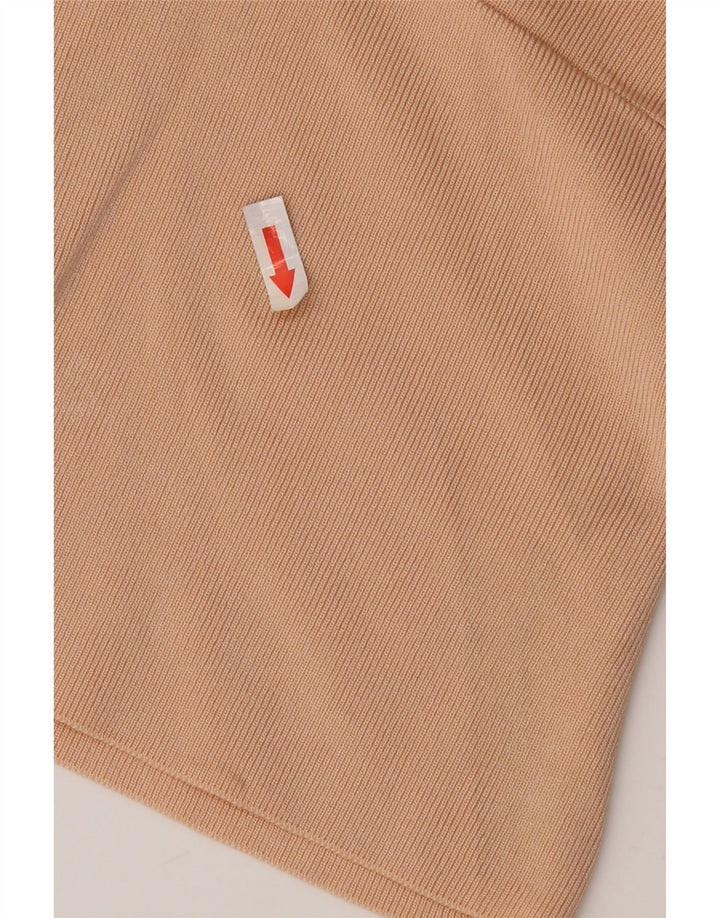 Zara Femme Top Manches Longues UK 8 Small Beige Viscose