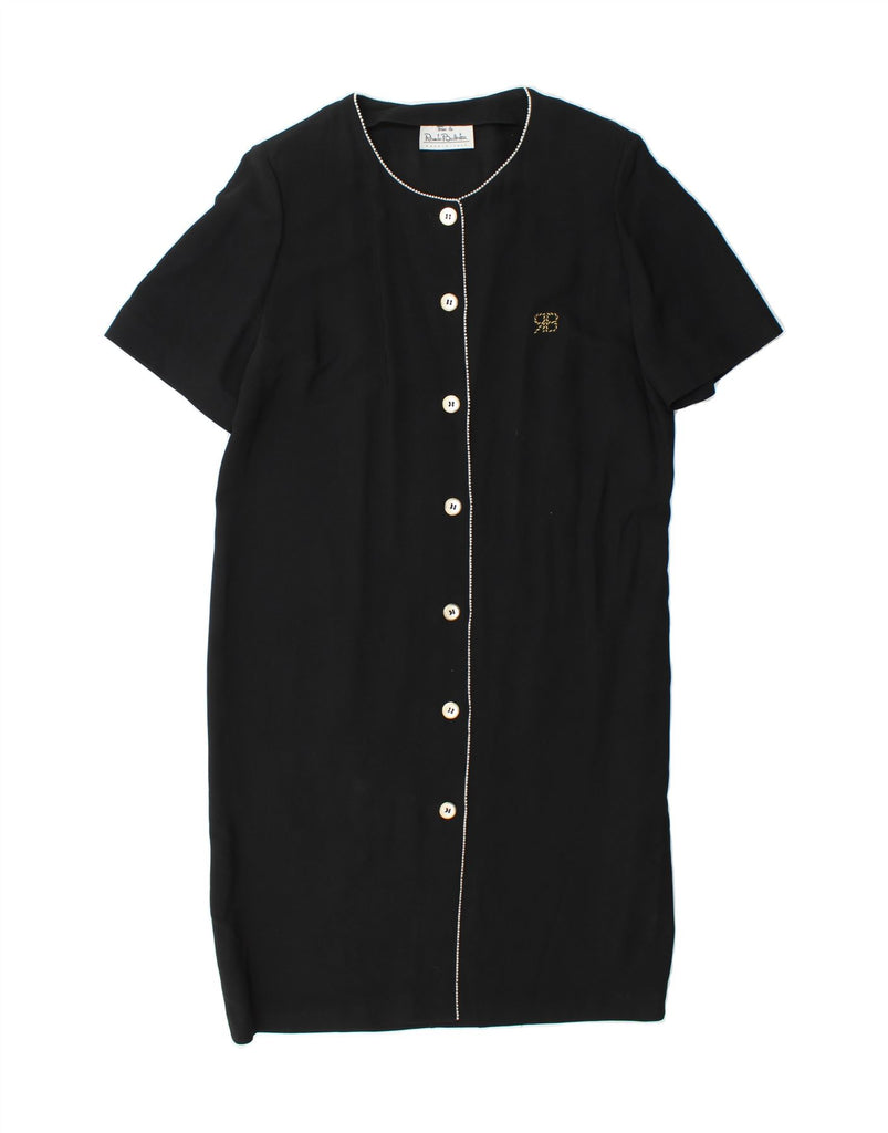 RENATO BALESTRA Womens Short Sleeves Tent Dress IT 50 XL Black Acrylic Vintage Renato Balestra and Second-Hand Renato Balestra from Messina Hembry 