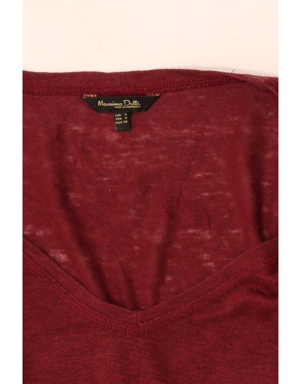 Massimo Dutti T-shirt pour femme UK 10 Small Bordeaux