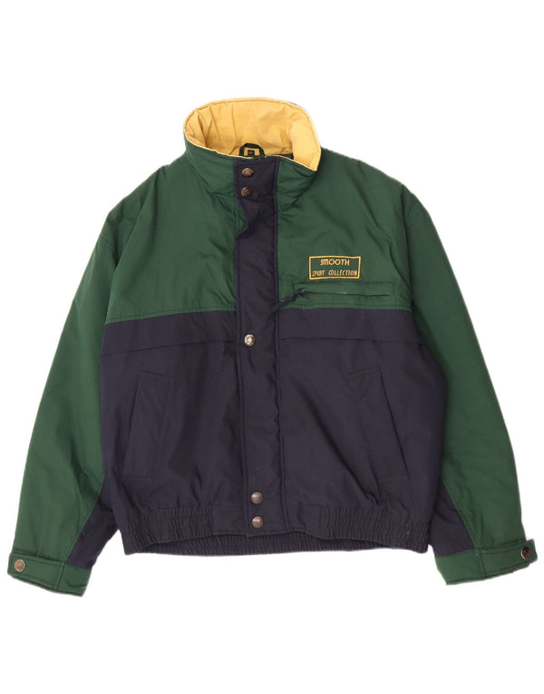 Veste coupe-vent vintage pour hommes UK 44 2XL Coton colourblock vert