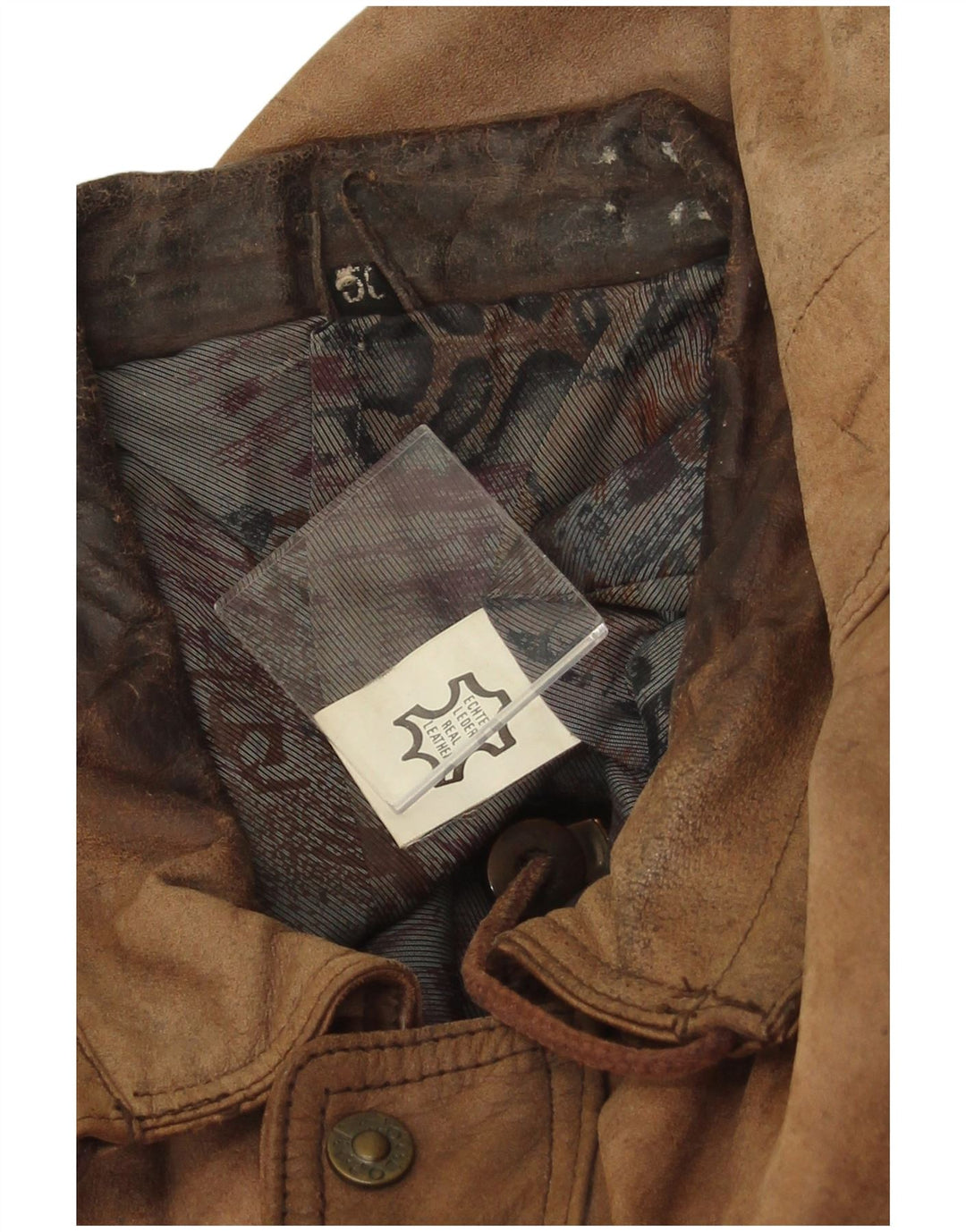 Gilet en cuir homme vintage IT 50 grand cuir marron