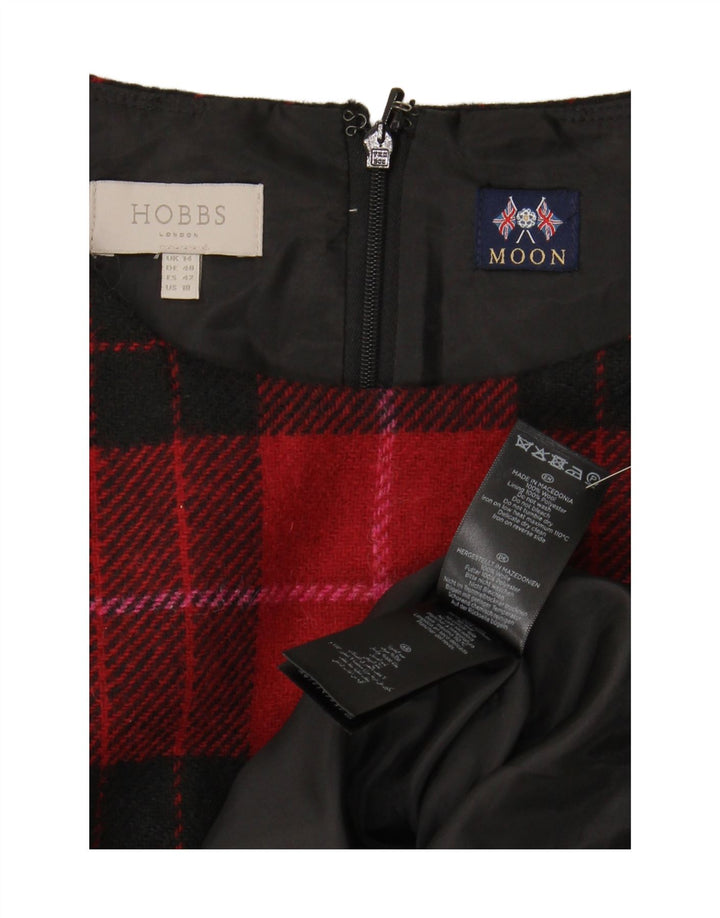 HOBBS Robe droite sans manches pour femme UK 44 Grand carreaux rouges