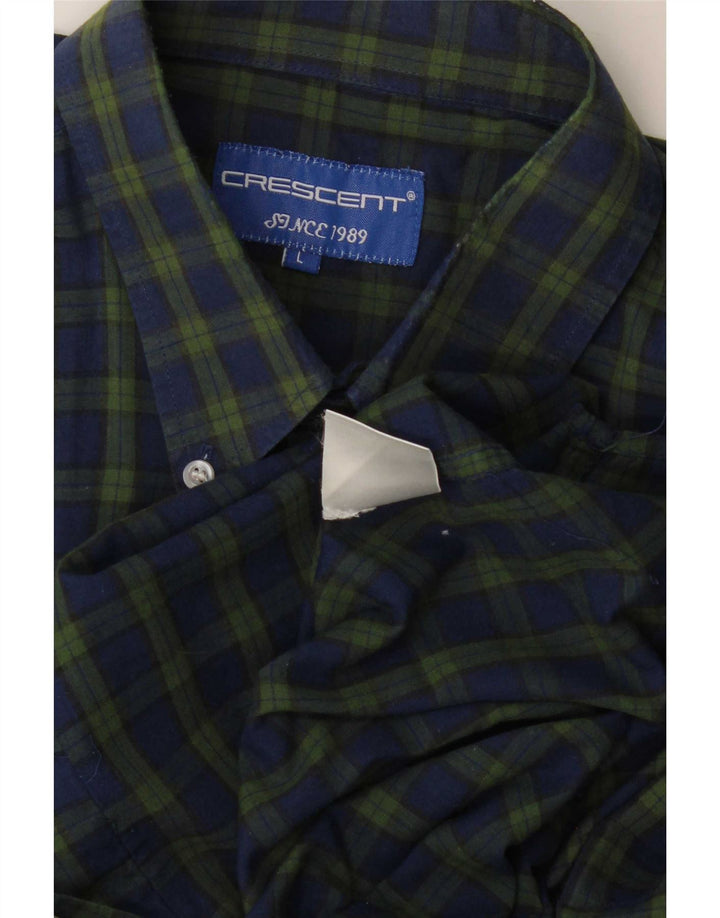 Chemise Homme Vintage Grand Carreau Bleu Marine