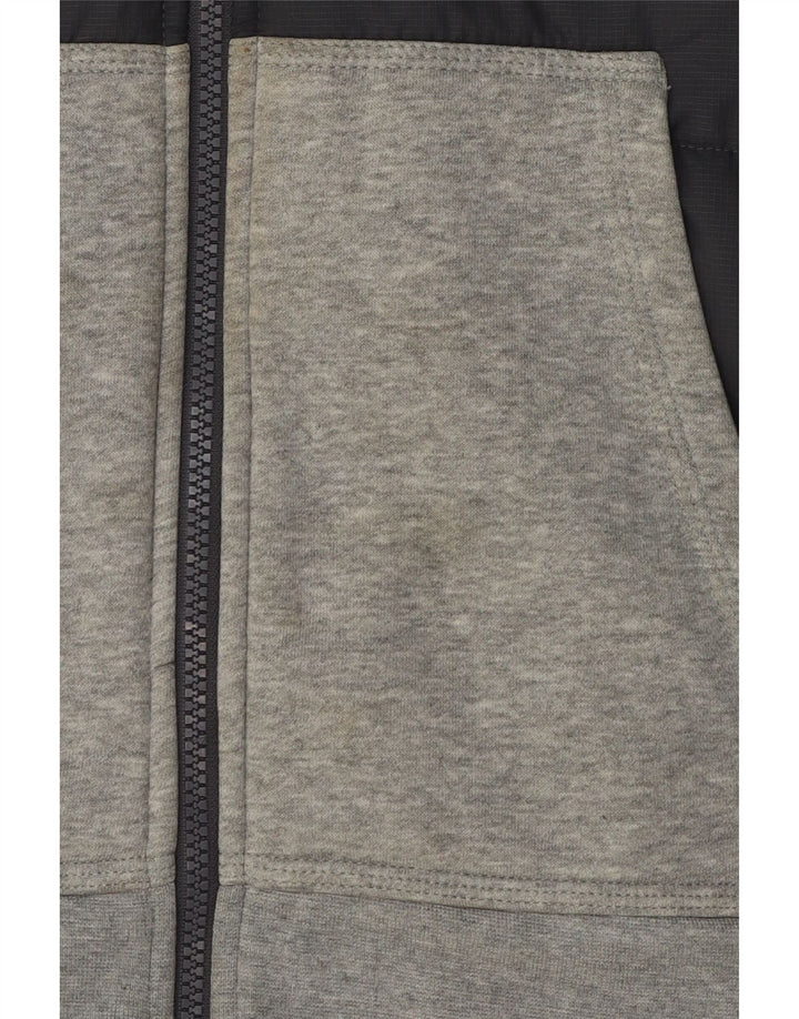 Nike Sweat à capuche zippé en coton color block gris moyen pour homme