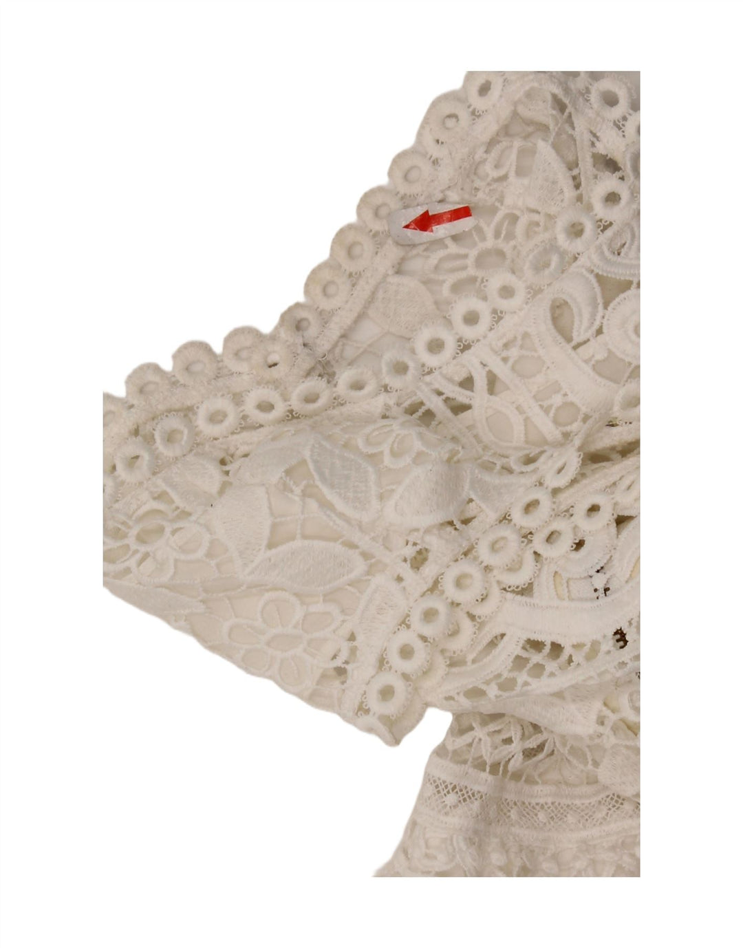 Guess Robe à volants en dentelle sans manches pour femme UK 12 Polyester blanc moyen