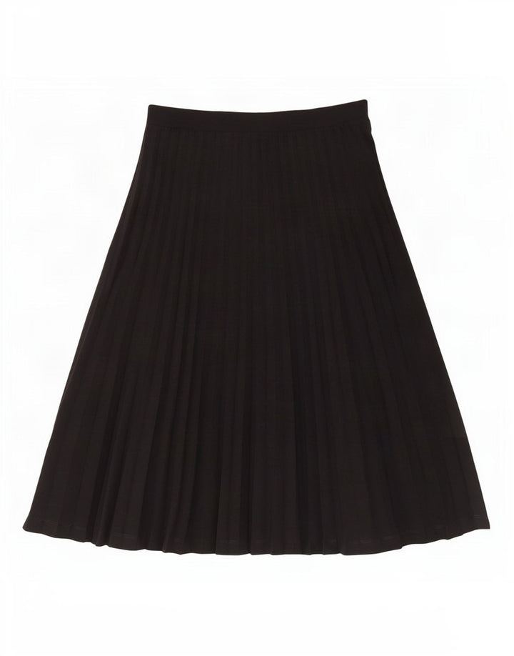 Marks & Spencer Jupe midi plissée pour femme UK 12 Medium W30 Noir Polyester