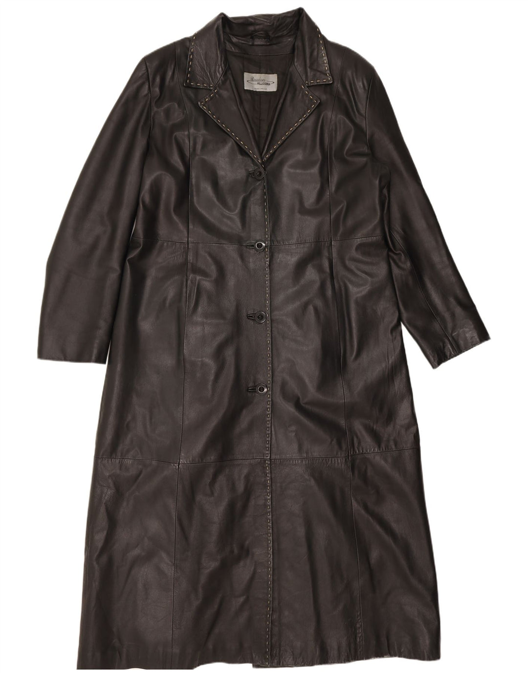 manteau en cuir femme vintage UK 18 XL Cuir Noir