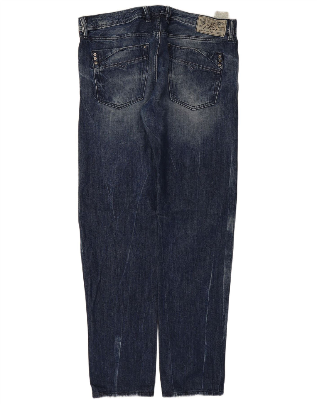 DIESEL Hommes Mennit Jean droit vieilli W34 L34 Bleu Coton